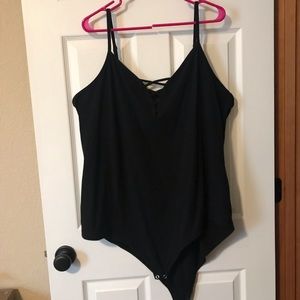 Black cotton bodysuit
